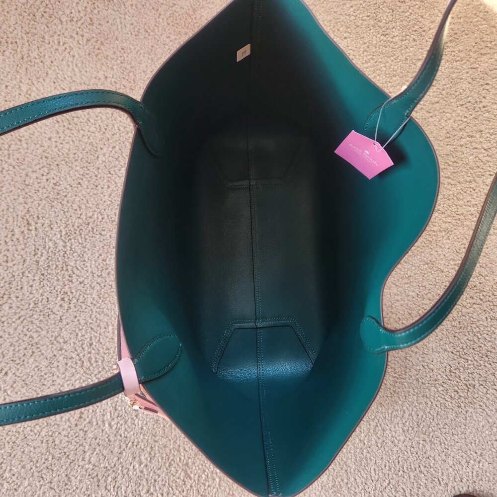 NWT Kate Spade Pineapple Colada Reversible Leather Tote With Matching Wristlet - Picture 8 of 15